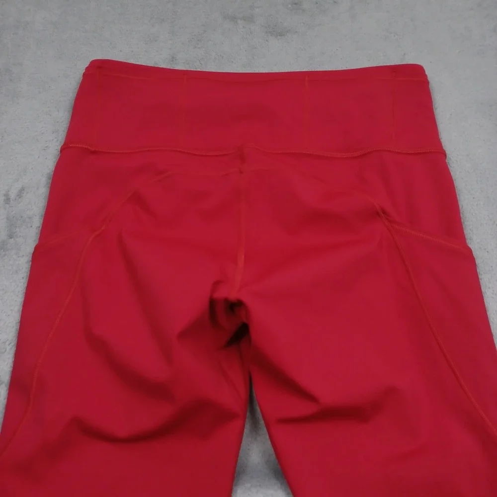 Lululemon Leggings Womens 8 Red Activewear Casual Pull On Pocket